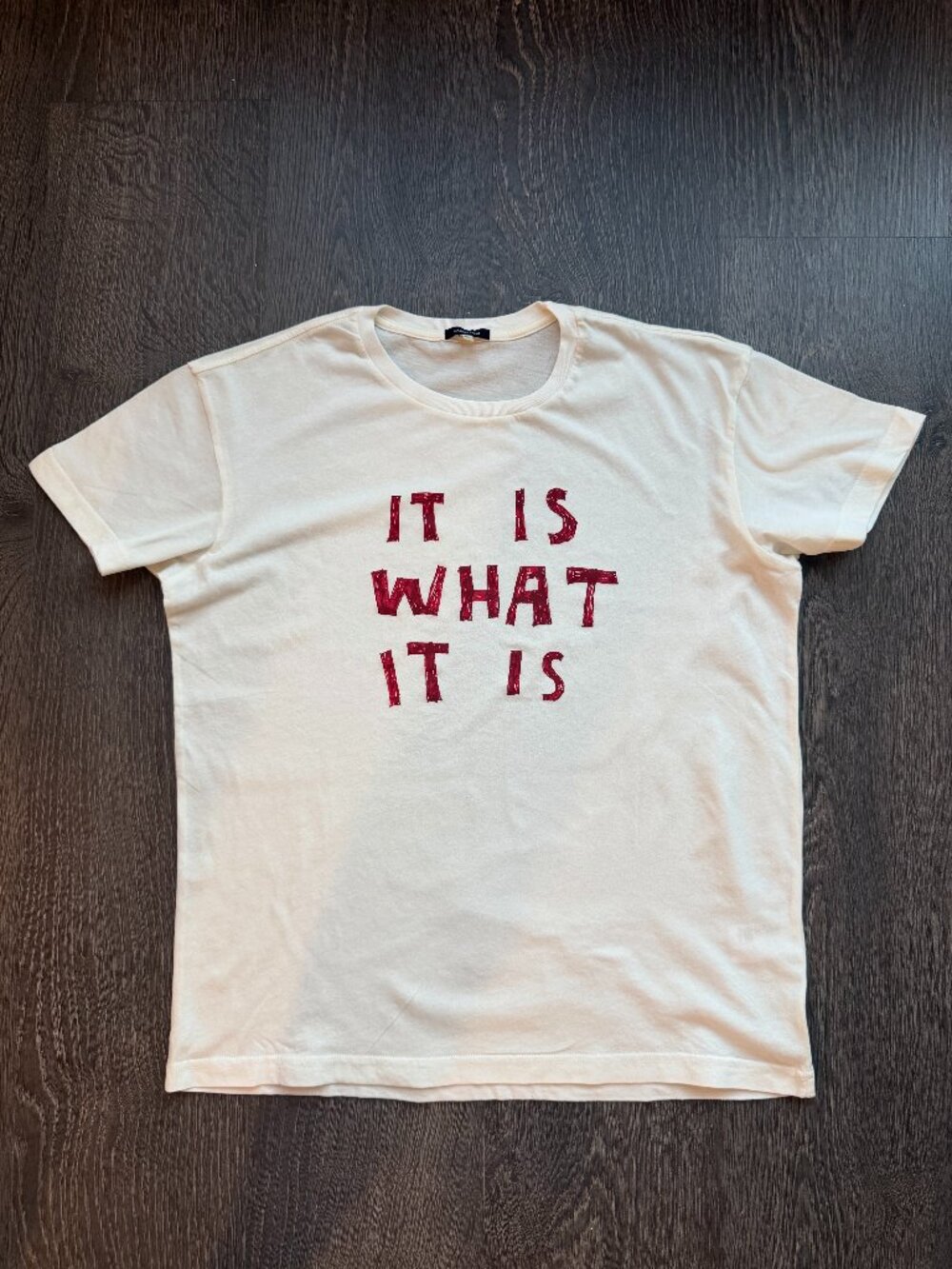 R13 NWOT T-Shirt It Is What It is Ecru S